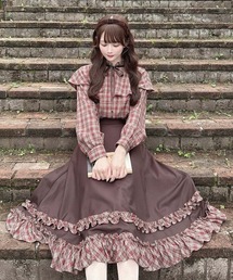 F i.n.t | 【セットアップ対応】チェックフリル使いフレアースカート(スカート)