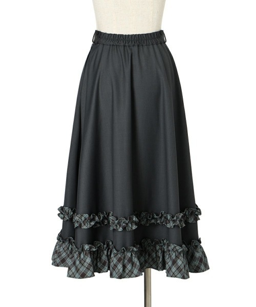 F i.n.t(フィント)の「【セットアップ対応】チェックフリル使いフレアースカート(スカート・レディース・ブラウン/ネイビー・FREE)」の19枚目の写真