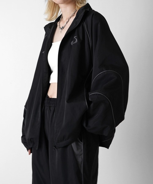 Y2K ブロークコア ワンポイントロゴプリント フルジップトラック