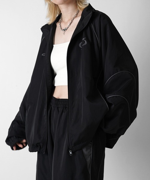 Y2K ブロークコア ワンポイントロゴプリント フルジップトラック