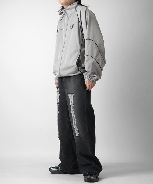 Y2K ブロークコア ワンポイントロゴプリント フルジップトラック