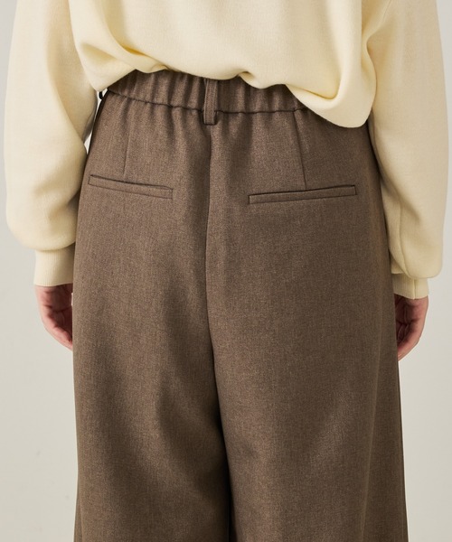 qualite（カリテ）の「【大人のワイドパンツ】ウーリッシュツイルパンツ/秋服/冬服/オフィスカジュアル/ワイドパンツ（その他パンツ・レディース・ブラック/オフホワイト/モカ・38/36）」の21枚目の写真