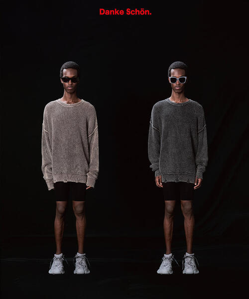 DANKE SCHON(ダンケシェーン)の「【WEB&DEPOT限定】DankeSchon/ダンケシェーン/PIGMENT STONE DAMAGE AZE CREWNECK(ニット/セーター・レディース・ブラック/ブラウン・L/M)」の7枚目の写真