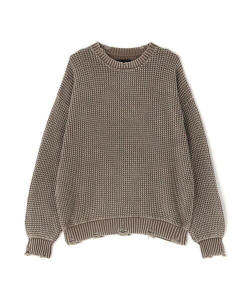 DANKE SCHON(ダンケシェーン)の「【WEB&DEPOT限定】DankeSchon/ダンケシェーン/PIGMENT STONE DAMAGE AZE CREWNECK(ニット/セーター・レディース・ブラック/ブラウン・L/M)」の8枚目の写真