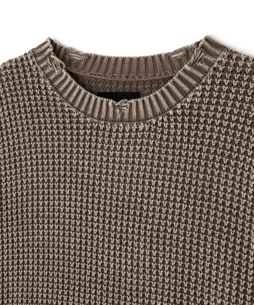 DANKE SCHON(ダンケシェーン)の「【WEB&DEPOT限定】DankeSchon/ダンケシェーン/PIGMENT STONE DAMAGE AZE CREWNECK(ニット/セーター・レディース・ブラック/ブラウン・L/M)」の9枚目の写真