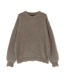DANKE SCHON | 【WEB&DEPOT限定】DankeSchon/ダンケシェーン/PIGMENT STONE DAMAGE AZE CREWNECK(ニット/セーター)