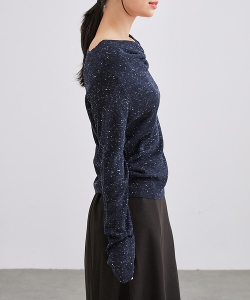 Lace Ladies(レースレディース)の「アシンメトリー ギャザー ネップ ニット プルオーバー(ニット/セーター・レディース・グレー/チャコールグレー/オートミール/ネイビー・FREE)」の13枚目の写真