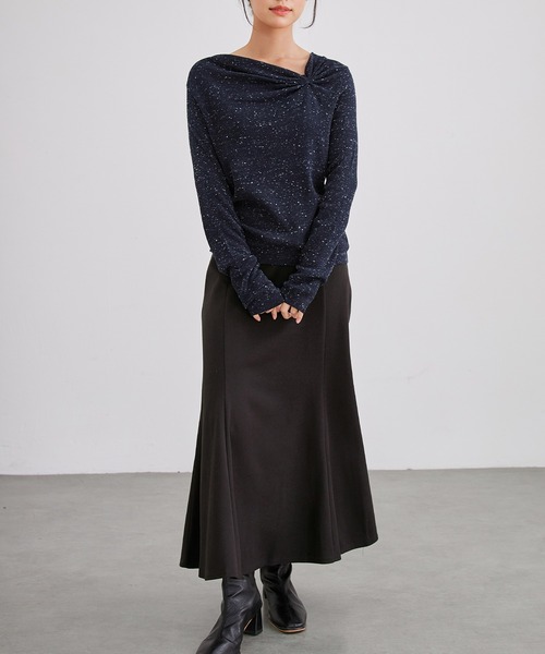Lace Ladies(レースレディース)の「アシンメトリー ギャザー ネップ ニット プルオーバー(ニット/セーター・レディース・グレー/チャコールグレー/オートミール/ネイビー・FREE)」の17枚目の写真