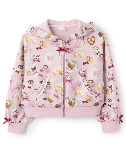 メゾピアノ　カフェ柄パーカー&スカパン　130 セール】カフェ柄ZIPパーカ（パーカー）｜mezzo piano（メゾピアノ）の