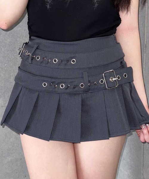 Curensology ダブルベルトスカート ターコイズ Curensology ダブルベルトスカート ターコイズ