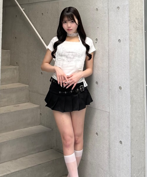 Curensology ダブルベルトスカート ターコイズ Curensology ダブルベルトスカート ターコイズ