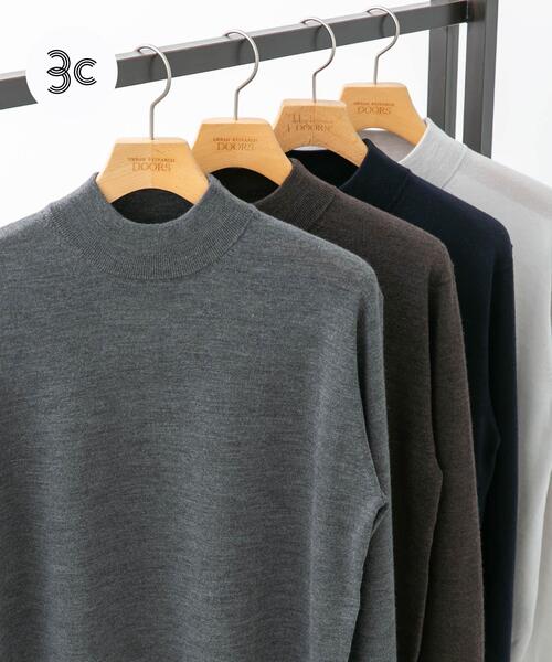 URBAN RESEARCH DOORS(アーバンリサーチドアーズ)の「LIFE STYLE TAILOR マシンウォッシャブルハイゲージモックニット(シャツ/ブラウス・メンズ・グレー系その他/ブラウン系その他/ネイビー/アイボリー・MEDIUM/LARGE)」の3枚目の写真