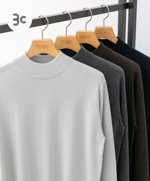 URBAN RESEARCH DOORS(アーバンリサーチドアーズ)の「LIFE STYLE TAILOR マシンウォッシャブルハイゲージモックニット(シャツ/ブラウス・メンズ・グレー系その他/ブラウン系その他/ネイビー/アイボリー・MEDIUM/LARGE)」の2枚目の写真