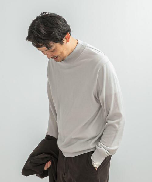URBAN RESEARCH DOORS(アーバンリサーチドアーズ)の「LIFE STYLE TAILOR マシンウォッシャブルハイゲージモックニット(シャツ/ブラウス・メンズ・グレー系その他/ブラウン系その他/ネイビー/アイボリー・MEDIUM/LARGE)」の5枚目の写真