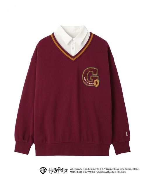 EASTBOY(イーストボーイ)の「トレーナー 襟付き裏毛 HarryPotter ハリーポッター HOGWARTS ホグワーツ(Tシャツ/カットソー・レディース・ダークグリーン系/オフホワイト/ブルー系/エンジ・11号/9号)」の1枚目の写真