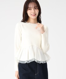 31 Sons de mode | 2025秋冬新作 異素材切替ペプラムニット(ニット/セーター)