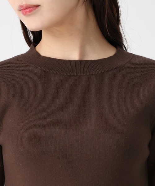 31 Sons de mode（トランテアン　ソン　ドゥ　モード）の「2025秋冬新作 異素材切替ペプラムニット（ニット/セーター・レディース・ブラック/オフホワイト/ダークブラウン・ﾌﾘ-）」の18枚目の写真
