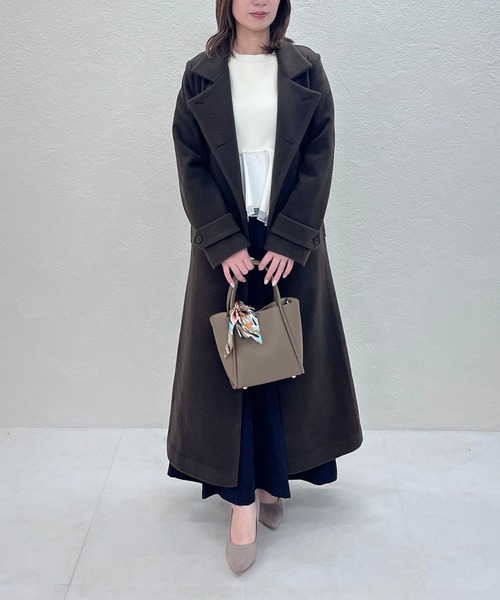 31 Sons de mode（トランテアン　ソン　ドゥ　モード）の「2025秋冬新作 異素材切替ペプラムニット（ニット/セーター・レディース・ブラック/オフホワイト/ダークブラウン・ﾌﾘ-）」の6枚目の写真