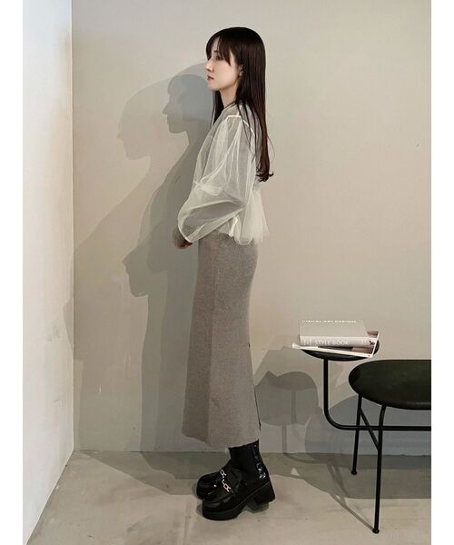 OUNNOUN(オウンノウン)の「【OUNNOUN】チュールブラウスレイヤードワンピ(ワンピース・レディース・グレー/ブラック/ピンク・FREE)」の22枚目の写真