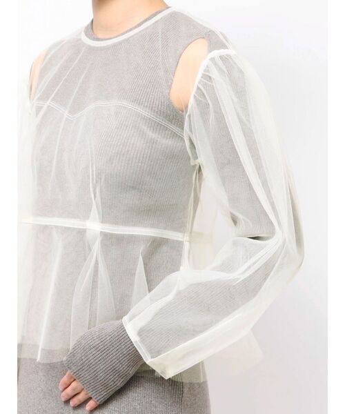 OUNNOUN(オウンノウン)の「【OUNNOUN】チュールブラウスレイヤードワンピ(ワンピース・レディース・グレー/ブラック/ピンク・FREE)」の19枚目の写真