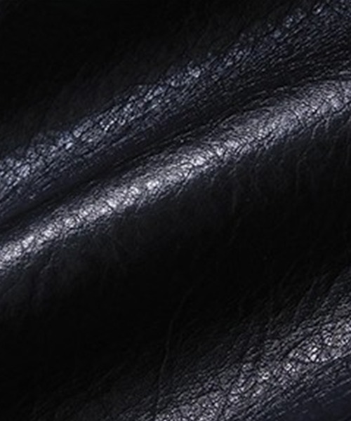 Fano Studios（ファノ ストゥディオズ）の「スタンドカラー ウエストベルト付き 合皮ジャケット FQ25W304【Fano Studios】【2025AW】（ライダースジャケット・レディース・ブラック・FREE）」の9枚目の写真