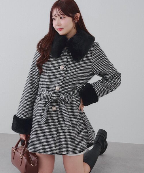 セール】【WEB先行予約】フェイクファー付ミドルコート（その他