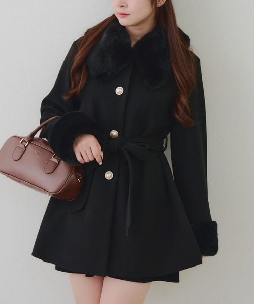 セール】【WEB先行予約】フェイクファー付ミドルコート（その他