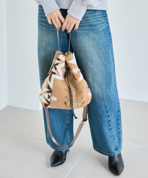 PENDLETON（ペンドルトン）の「【PENDLETON/ペンドルトン】BOA DRAW BAG ボアドローショルダーバッグ（ショルダーバッグ・レディース・ベージュ/グレー・FREE）」の8枚目の写真