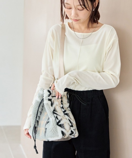 PENDLETON（ペンドルトン）の「【PENDLETON/ペンドルトン】BOA DRAW BAG ボアドローショルダーバッグ（ショルダーバッグ・レディース・ベージュ/グレー・FREE）」の4枚目の写真