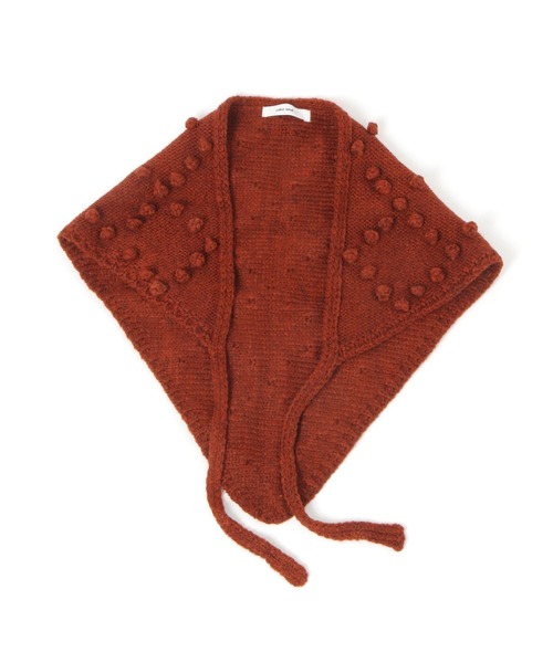 niko and...（ニコアンド）の「オリジナルポンポンニットスカーフ（ストール/ショール・レディース・グリーン/レッド/アイボリー・0）」の3枚目の写真