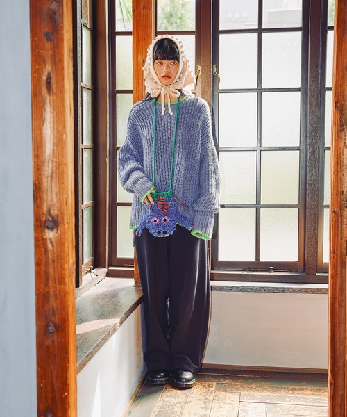 セール】オリジナルポンポンニットスカーフ（ストール/ショール