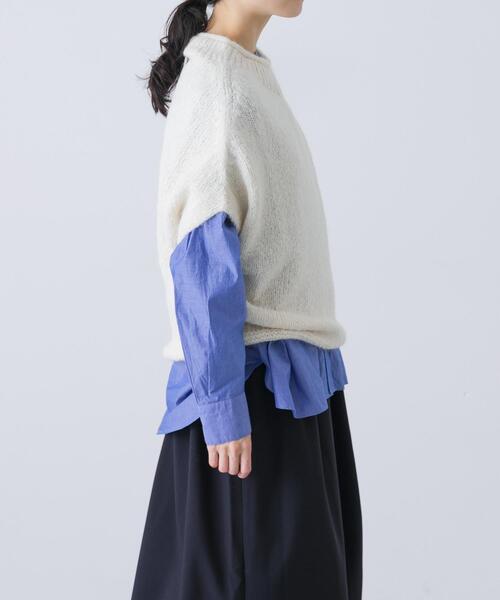 かぐれ（カグレ）の「アルパカルーズベスト（ベスト・レディース・ダークグレー/グレー/アイボリー・FREE）」の2枚目の写真