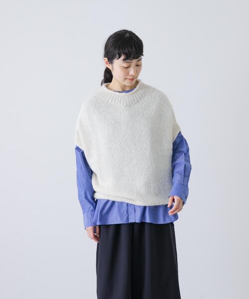 かぐれ（カグレ）の「アルパカルーズベスト（ベスト・レディース・ダークグレー/グレー/アイボリー・FREE）」の5枚目の写真