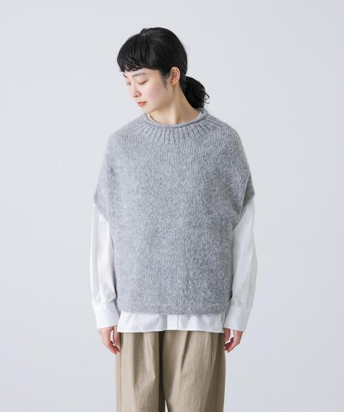 かぐれ（カグレ）の「アルパカルーズベスト（ベスト・レディース・ダークグレー/グレー/アイボリー・FREE）」の18枚目の写真