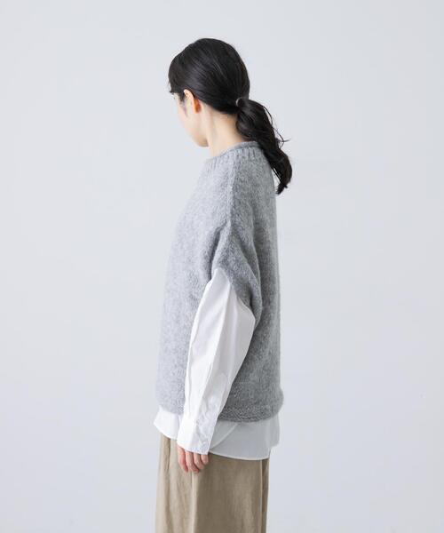 かぐれ（カグレ）の「アルパカルーズベスト（ベスト・レディース・ダークグレー/グレー/アイボリー・FREE）」の19枚目の写真