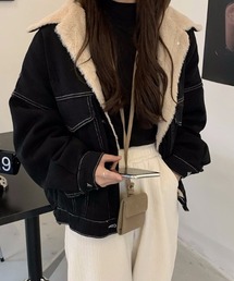 emi+ | ボアドッキングデニムブルゾン(ブルゾン)