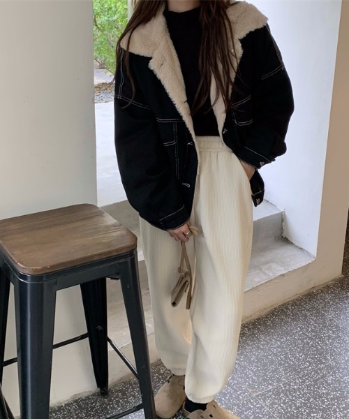 emi+（エミプラス）の「ボアドッキングデニムブルゾン（ブルゾン・レディース・ブラック・FREE）」の9枚目の写真