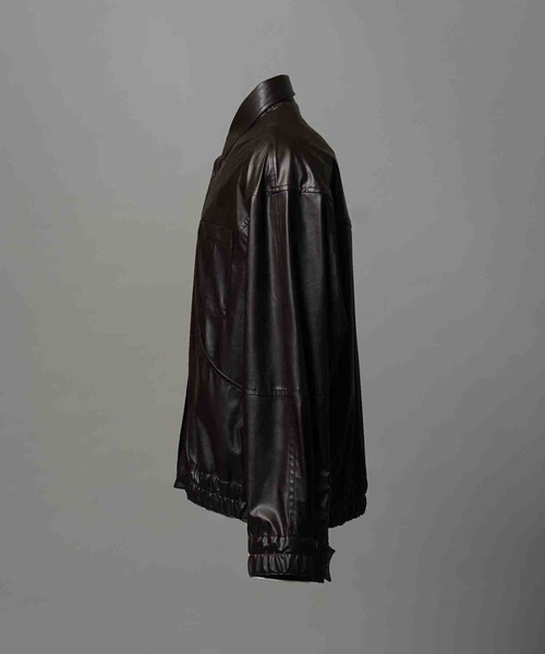 MAISON SPECIAL(メゾンスペシャル)の「《UNISEX》Curve Switching A Light Eco Leather Shirt/カーブスウィッチングAライトエコレザーシャツ【MAISON SPECIAL/メゾンスペシャル】■セットアップ対応■(シャツ/ブラウス・メンズ・ブラック/ブラウン・0/1/2)」の11枚目の写真