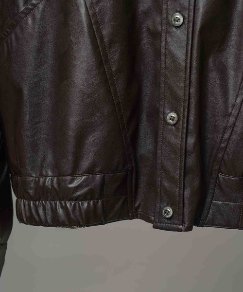 MAISON SPECIAL(メゾンスペシャル)の「《UNISEX》Curve Switching A Light Eco Leather Shirt/カーブスウィッチングAライトエコレザーシャツ【MAISON SPECIAL/メゾンスペシャル】■セットアップ対応■(シャツ/ブラウス・メンズ・ブラック/ブラウン・0/1/2)」の15枚目の写真