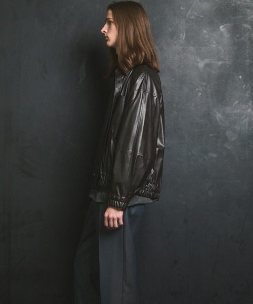 UNISEX》Curve Switching A Light Eco Leather Shirt/カーブスウィッチ