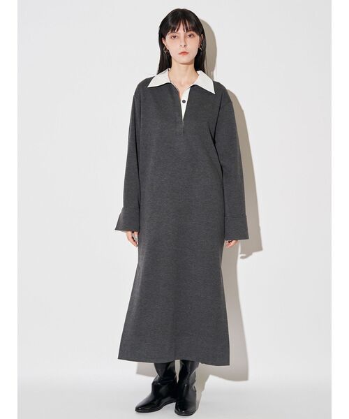 ELENDEEK(エレンディーク)の「バイカラーポロワンピース(ワンピース・レディース・ネイビー/アイボリー/グレー・FREE)」の13枚目の写真