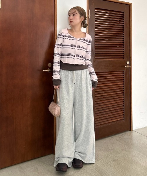 SNIDEL（スナイデル）の「Sustainableレイヤードニットプルオーバー（ニット/セーター・レディース・ライトピンク/ライトブルー/ネイビー・F）」の12枚目の写真