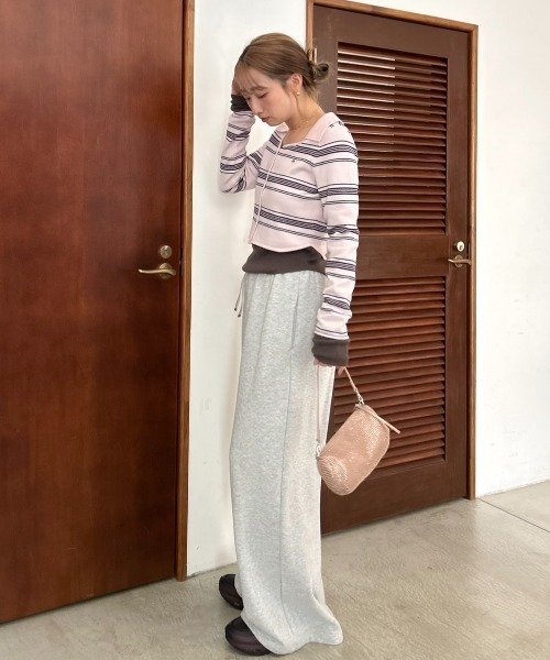 SNIDEL（スナイデル）の「Sustainableレイヤードニットプルオーバー（ニット/セーター・レディース・ライトピンク/ライトブルー/ネイビー・F）」の13枚目の写真