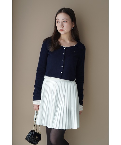 SNIDEL（スナイデル）の「Sustainableレイヤードニットプルオーバー（ニット/セーター・レディース・ライトピンク/ライトブルー/ネイビー・F）」の8枚目の写真