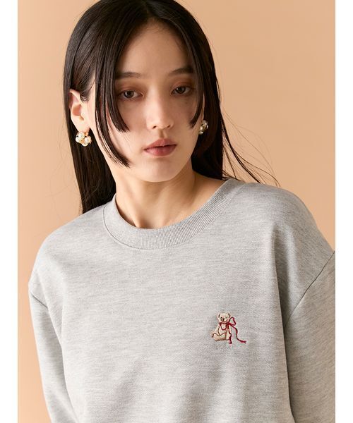 LILY BROWN（リリーブラウン）の「Lily Bearリボンスウェット（スウェット・レディース・バーガンディー/ネイビー/シルバー/アイボリー・0/1）」の19枚目の写真