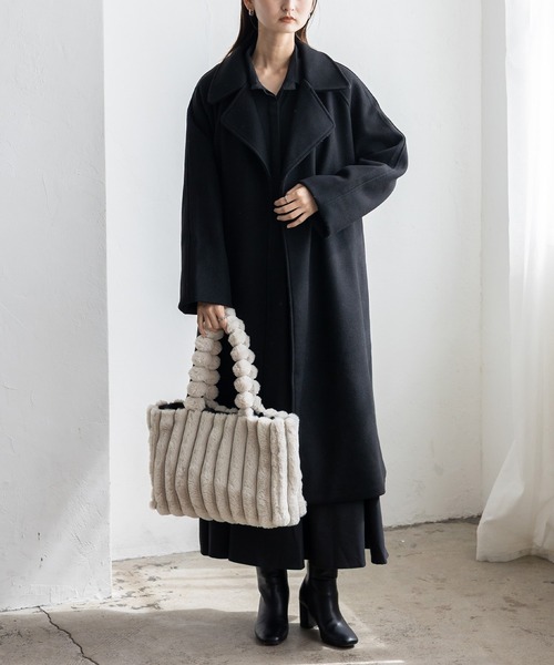 VitaFelice(ヴィータフェリーチェ)の「ボールハンドル ファートートバッグ(M)(トートバッグ・レディース・アイボリー/ブラック/グリーン/ラベンダー・FREE)」の6枚目の写真