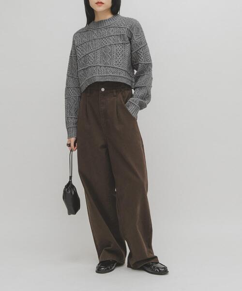 KBF（KBF）/フリルウエストツイルパンツ セール】フリルウエストツイルパンツ（その他パンツ）｜KBF