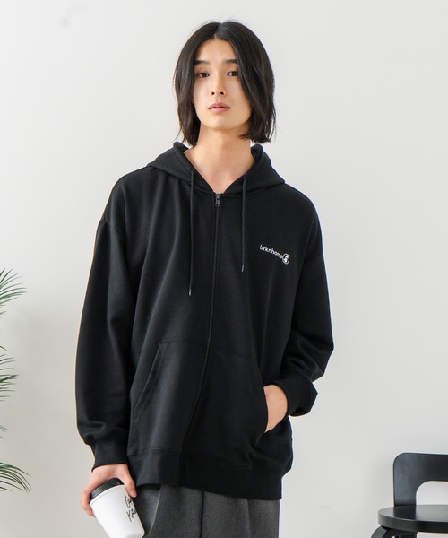 brknhome(ブロークンホーム)の「【BRKNHOME/ブロークンホーム】バックプリント フルジップ スウェットパーカー(パーカー・メンズ・杢グレー/ブラック・LARGE/MEDIUM)」の10枚目の写真