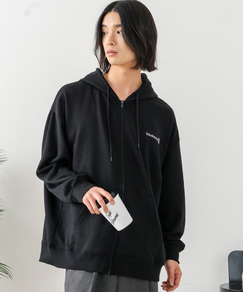 brknhome(ブロークンホーム)の「【BRKNHOME/ブロークンホーム】バックプリント フルジップ スウェットパーカー(パーカー・メンズ・杢グレー/ブラック・LARGE/MEDIUM)」の11枚目の写真