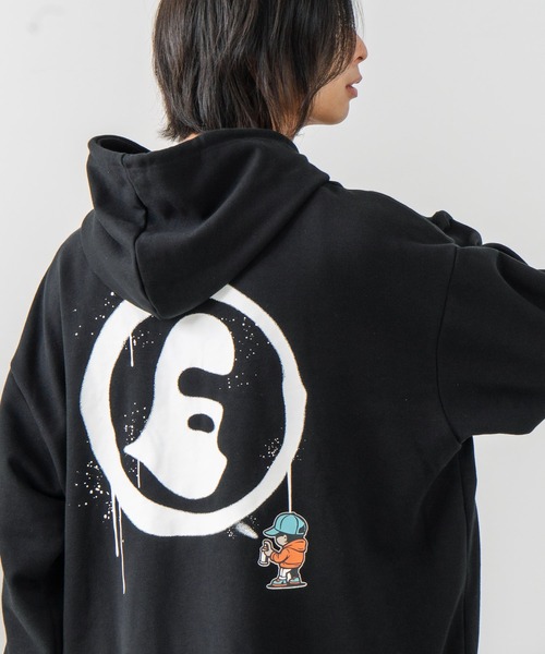 brknhome(ブロークンホーム)の「【BRKNHOME/ブロークンホーム】バックプリント フルジップ スウェットパーカー(パーカー・メンズ・杢グレー/ブラック・LARGE/MEDIUM)」の13枚目の写真